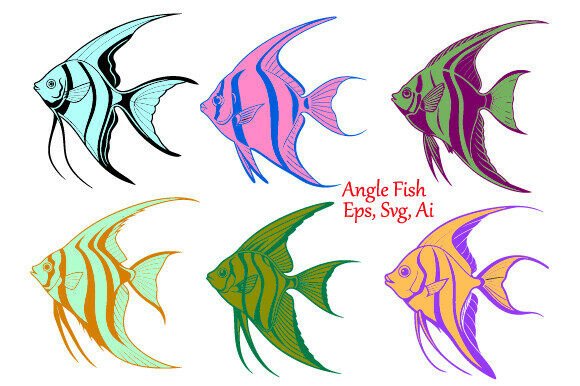 Angle Fish Vector Bundle: SVG, EPS, AI Graphics & Illustrations