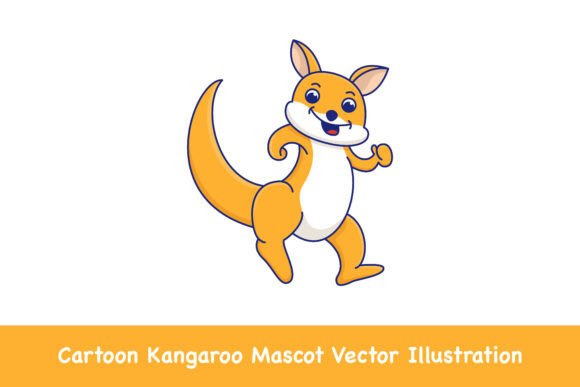 Cartoon Kangaroo Mascot Vector: Graphics & Illustrations for Playful Branding