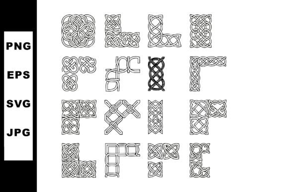 Celtic Knot Corner Borders and Square Pa Graphics