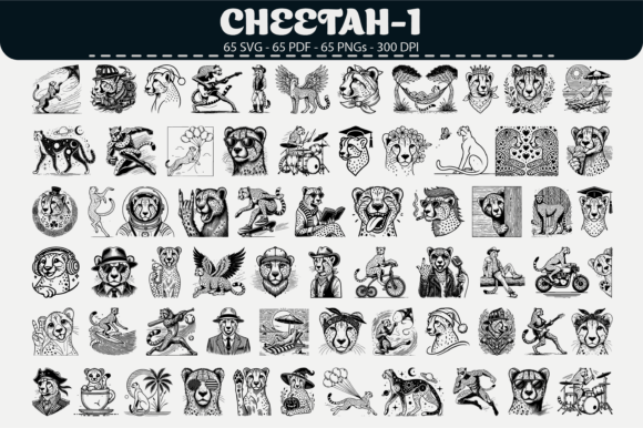 Cheetah Vector Clipart – 65 Graphics & Illustrations