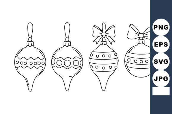Christmas Ornaments Vector Set with Bows: Graphics Review