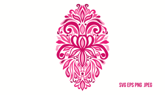 Cute Pink Floral Motif: Graphics & Illustrations