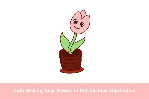Cute Smiling Tulip Flower in Pot Cartoon: A Designer’s Review