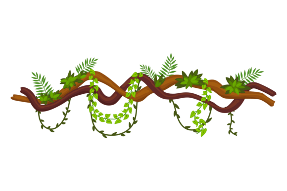 Exotic Flora Border: Jungle Botany Graphics & Illustrations