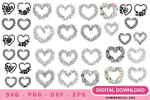Heart Frame SVG Bundle: Graphics & Illustrations for Sellers