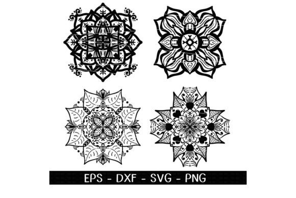 Mandala Silhouettes High-Quality Set 9: Graphics & Illustrations