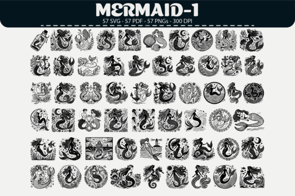 Mermaid Vector Clipart – 57 Graphics & Illustrations