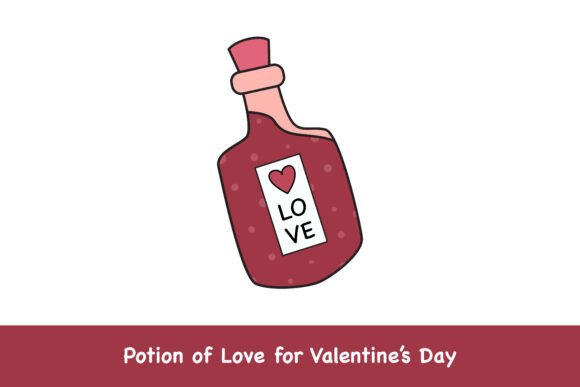 Potion of Love for Valentine’s Day Graphics & Illustrations