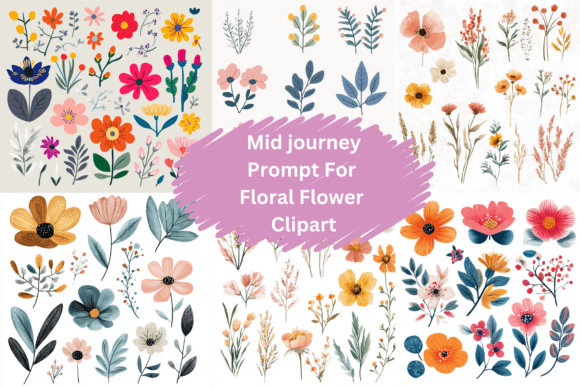 Prompt for Floral Flower Clipart: Graphics & Illustrations