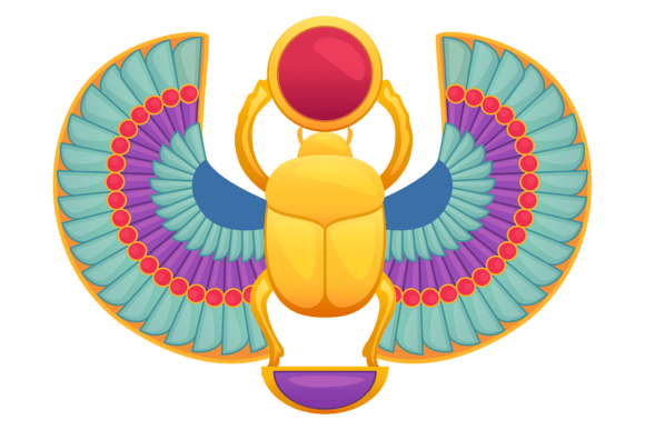 Scarab Cartoon Icon: Egyptian Beetle Graphics & Illustrations
