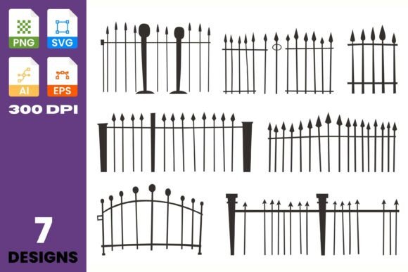 Spooky Fence Clipart Set