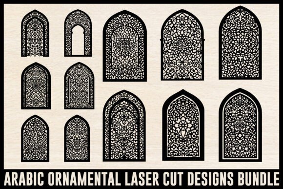 T Arabic Ornamental Laser Cut Designs Bu: Graphics & Illustrations