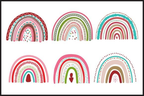 Valentines Boho Rainbow Design: Graphics & Illustrations