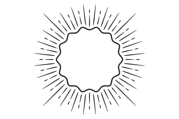 Vintage Emblem with Line Rays Graphics & Illustrations